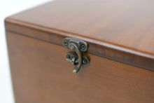 Load image into Gallery viewer, Pura solid teak wooden pet ashes casket close up.