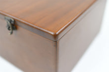 Load image into Gallery viewer, Pura solid teak wooden pet ashes casket close up.