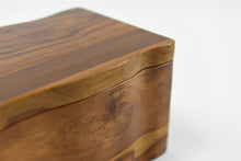 Load image into Gallery viewer, Tahan solid teak wooden pet ashes casket close up.