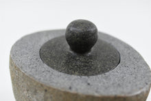 Load image into Gallery viewer, Handcrafted natural stone pet ashes casket lid up close.