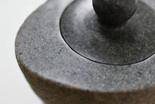 Load image into Gallery viewer, Handcrafted natural stone pet ashes casket lid up close.