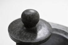 Load image into Gallery viewer, Handcrafted natural stone pet ashes casket lid up close.