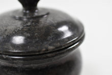 Load image into Gallery viewer, Black polished marble pet ashes casket, close up.