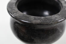 Load image into Gallery viewer, Black polished marble pet ashes casket, close up.