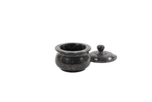 Load image into Gallery viewer, Black polished marble pet ashes casket in large, with lid open.