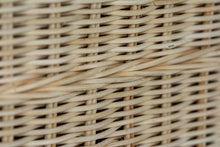 Load image into Gallery viewer, Handwoven rattan pet coffin close up.