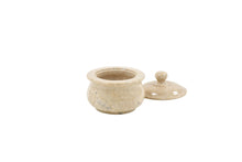 Load image into Gallery viewer, White polished marble pet ashes casket in large, with lid open.