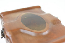 Load image into Gallery viewer, Nusa solid teak wooden pet ashes casket lid close up.
