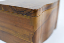 Load image into Gallery viewer, Tahan solid teak wooden pet ashes casket close up.
