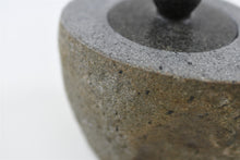 Load image into Gallery viewer, Handcrafted natural stone pet ashes casket up close.
