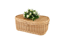 Load image into Gallery viewer, Handwoven willow pet coffin in small.
