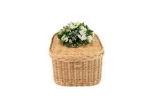 Load image into Gallery viewer, Handwoven willow pet coffin end in small.
