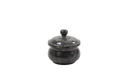 Black polished marble pet ashes casket in large.