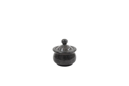 Black polished marble pet ashes casket in small.