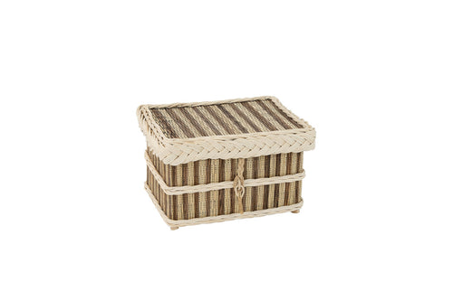 Handwoven cocostick rectangular pet ashes casket.