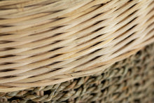 Load image into Gallery viewer, Handwoven seagrass pet coffin close up.
