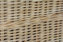 Load image into Gallery viewer, Handwoven rattan pet coffin close up.
