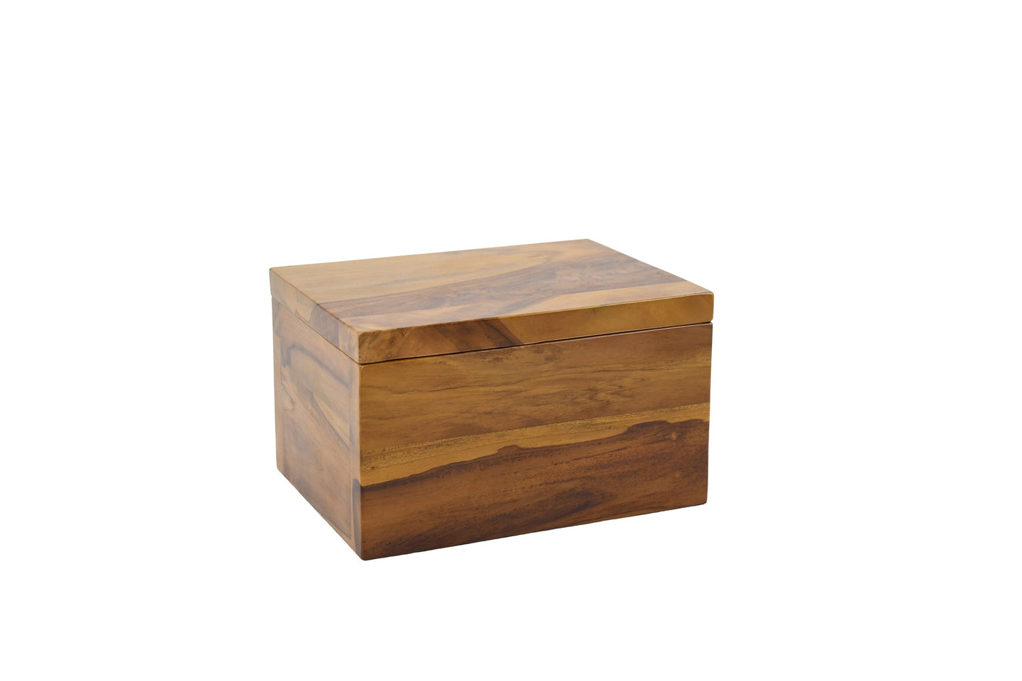 Mulu solid teak wooden pet ashes casket.