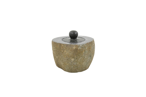Handcrafted natural stone pet ashes casket in large.