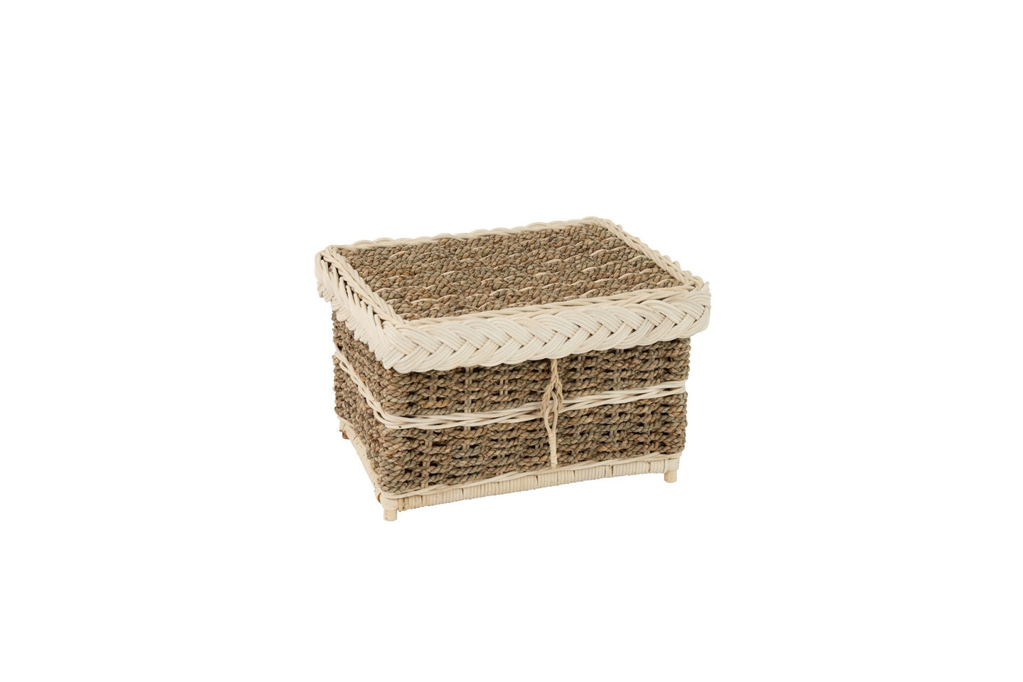 Handwoven seagrass rectangular pet ashes casket.