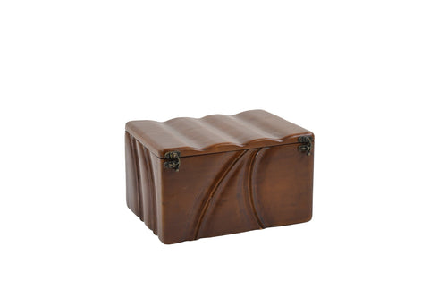 Sempu solid teak wooden pet ashes casket.