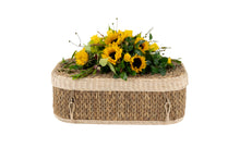 Load image into Gallery viewer, Handwoven water hyacinth pet coffin in small.
